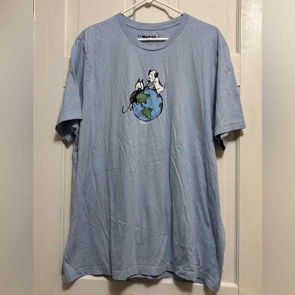 MUTTS by Patrick McDonnell T-Shirt Saving the World Sky Blue 3XL - Picture 2 of 3